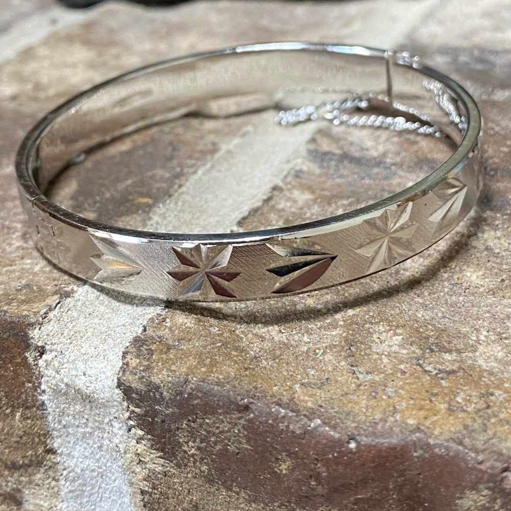18K Gold Plated Bangle Vintage 1960s Mid Century Jewelry